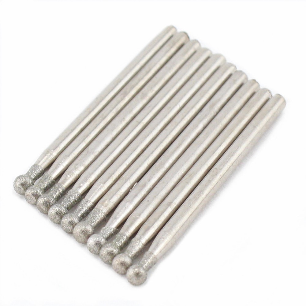 20Pcs Diamond Grinding Bits 2mm Spherical Head Ball Bur Lapidary Tools for Stone
