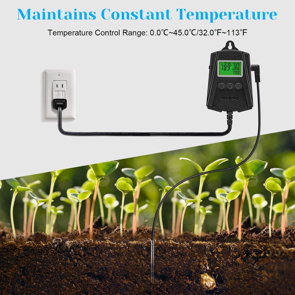 Inkbird Wifi Temp Controller Heating Mat Seedling Thermostat Seed Germination US