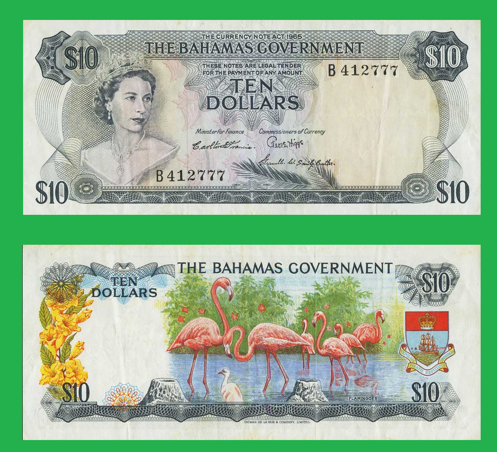 Bahamas bahamas 10 dollar 1965 - Copy
