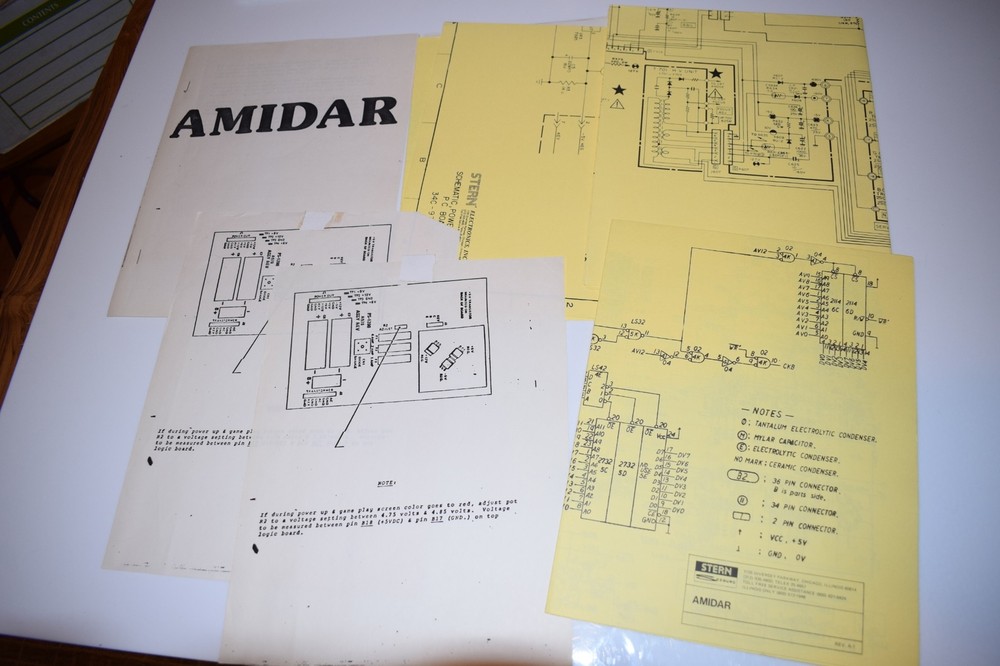 AMIDAR MANUAL & SCHEMATICS STERN ELECTRONICS (BOOK846)