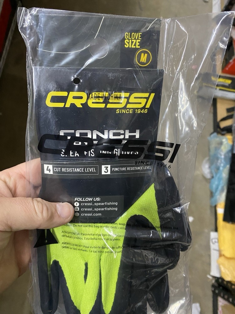 Cressi Conch Dyfiber Scuba Dive Gloves GREEN - MEDIUM