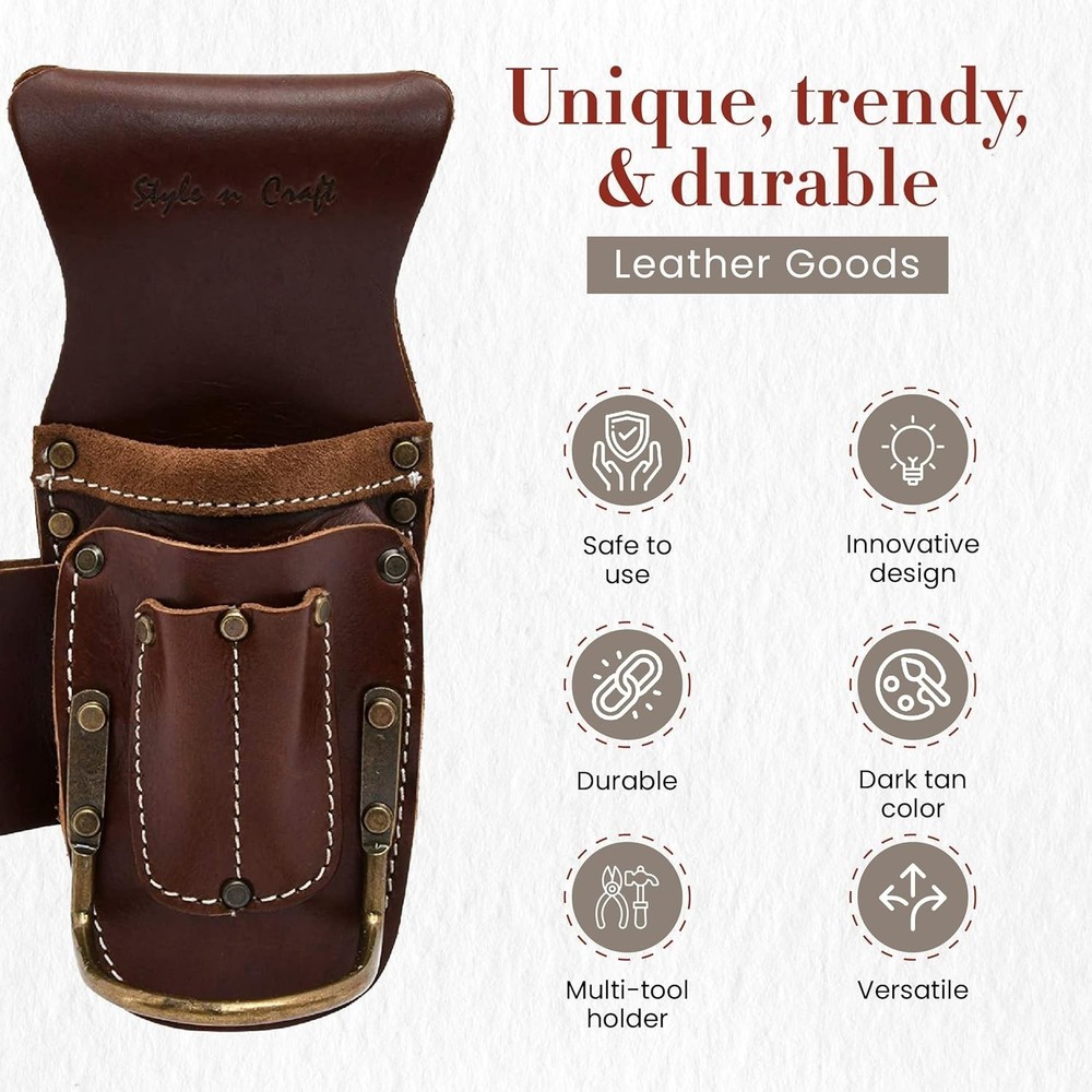 5-Pocket Carpenter's Tool Belt Organizer