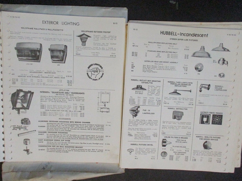 '79 Glasco Electric Co. revision catalog pages