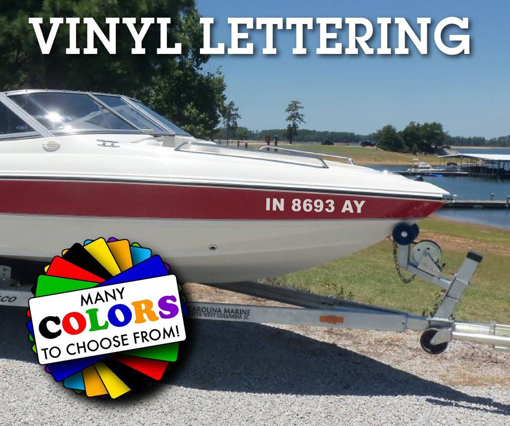 Custom boat license number decal