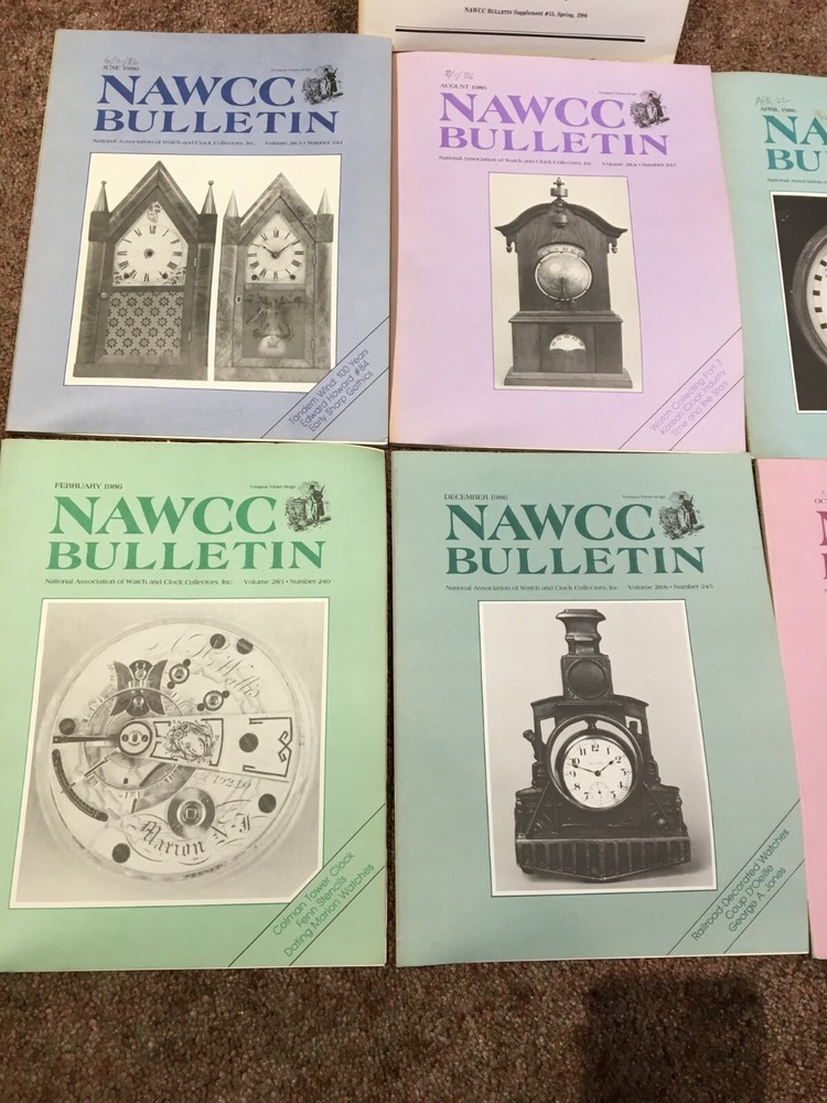 Watch and Clock NAWCC Bulletins 6 Issues,