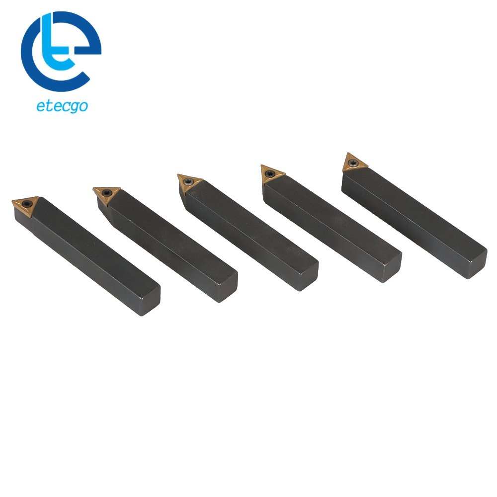 Carbide Indexable Turning Tool Bit With Carbide Inserts 5 PACK 3/8"