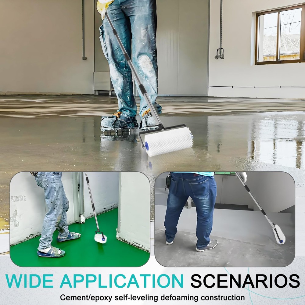 Spiked Roller for Self Leveling,9” Floor Leveling Black