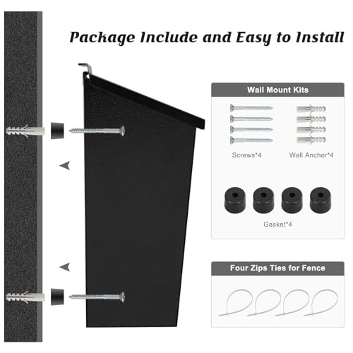 Wall-Mount Mailbox for House, Large Capacity Mail Box, Galvanized Steel Black