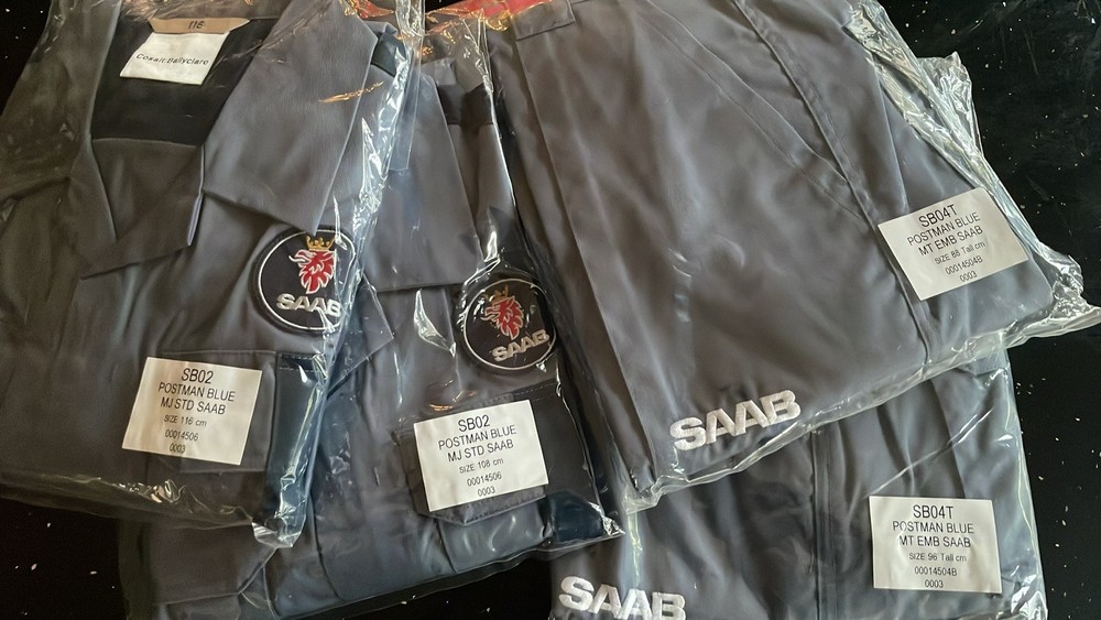 SAAB Genuine Workshop Mens Workwear / Garage Short Jacket - Postman Blue