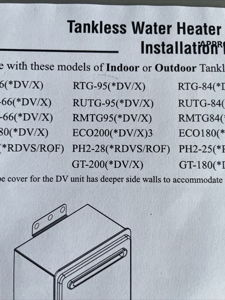 Rheem RTG20217XG Tankless Water Heater Pipe Cover Kit. FREE SHIPPING