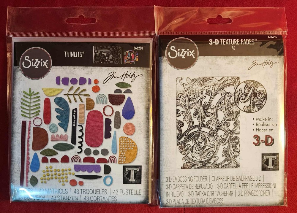 Sizzix 3D Texture Fades Embossing  A6, & pk of Thinlits, by Tim Holtz-Botanical