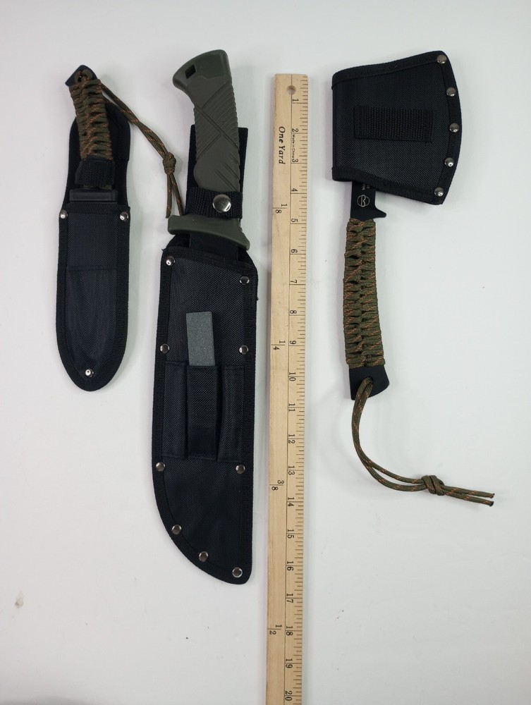 New Ozark Trail Camping Set Machete Axe Knife Combo