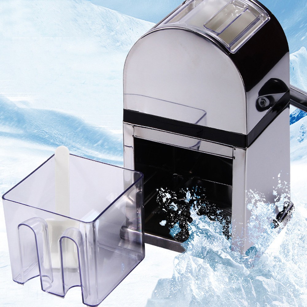 Hand Cranked Ice Crusher Ice Crusher Shaver Machine Stainless Crushed Ice Maker