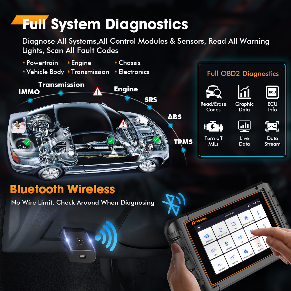 FOXWELL NT809 Pro BT All System Bidirectional OBD2 Scanner Diagnostic Tool TPMS