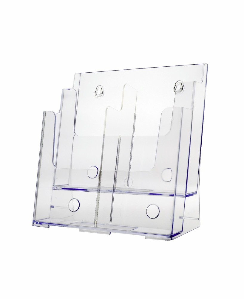 Tri Fold Multi Pocket Display Rack Wall Table Pamphlets Booklet Organizer Qty 6
