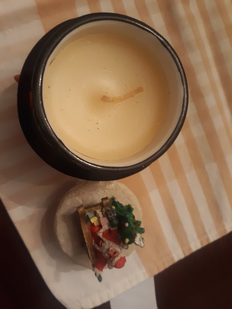 Snowman candle with Santa top