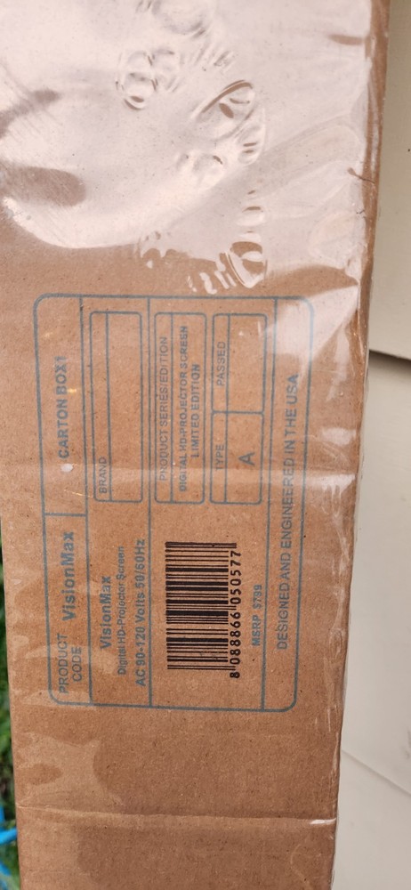 Visionmax HD Digital Projector Screen NIB