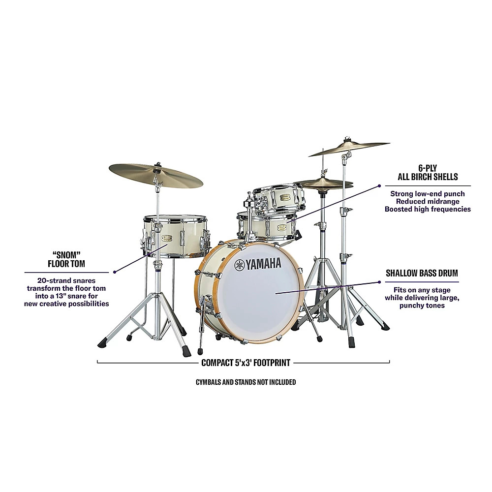 Yamaha Stage Custom Hip 4-Piece Shell Pack Classic White