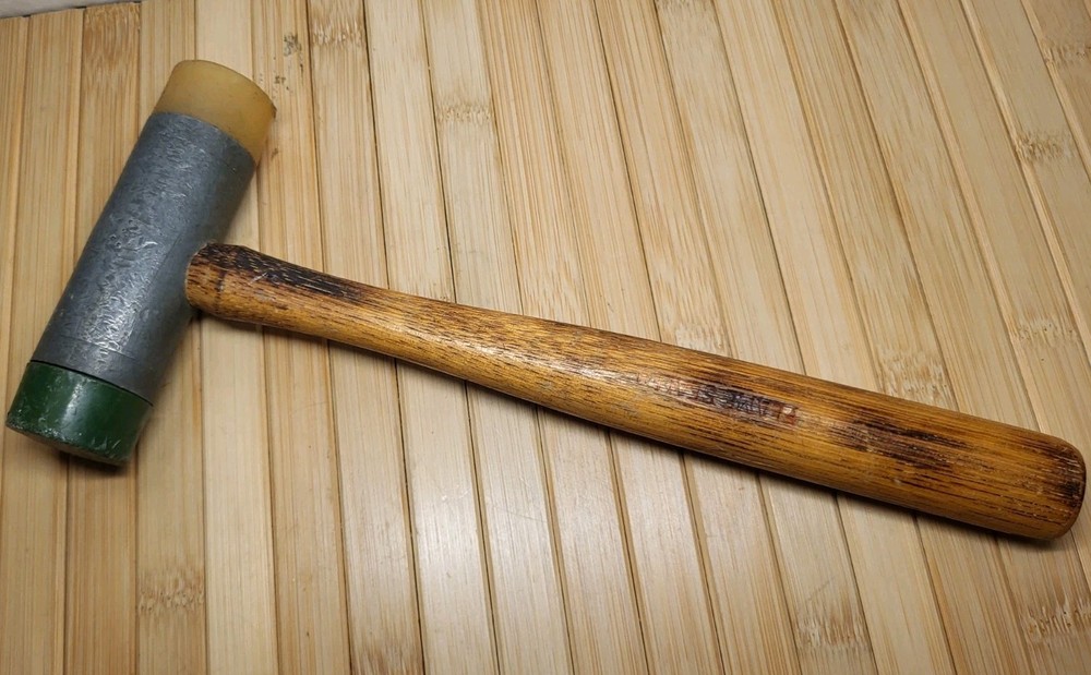 Nice Vintage NUPLA S158 Dead Blow Hammer Replaceable 1 1/2" Nylon Faces