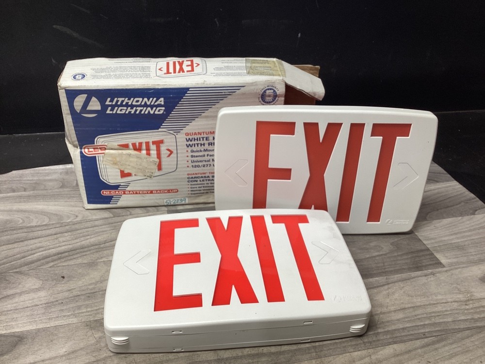 Lithonia Lighting  Led Emergency Exit Sign Red Letters #103H19FML