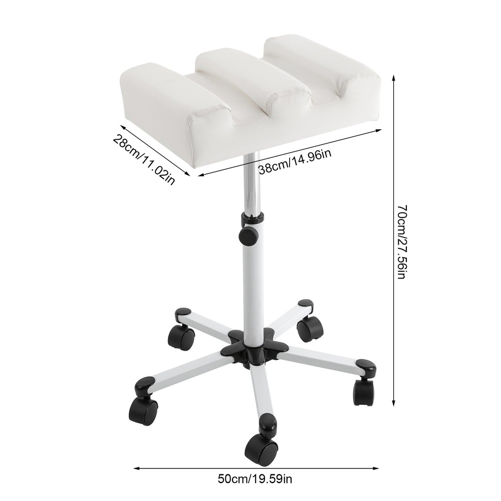 Manicure Foot Rest Rolling Pedicure Stool Adjustable Pedicure Stool w/ Wheels