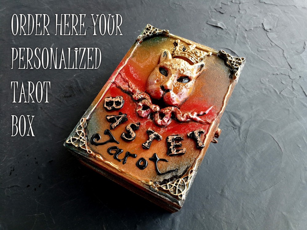 personalized wood box for tarot cards deck magic oracle home decor set organizer