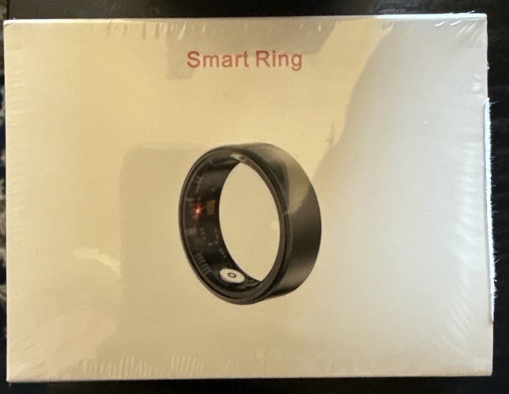 Black Smart Ring Activity Tracker for Finger with Manual and Chager Size 9