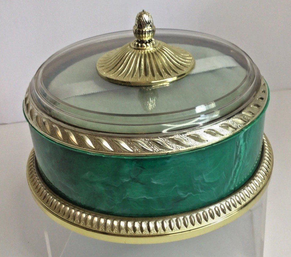 Vintage Avon Vanity Box Retro Dusting Powder Container Mid Century Decor Empty