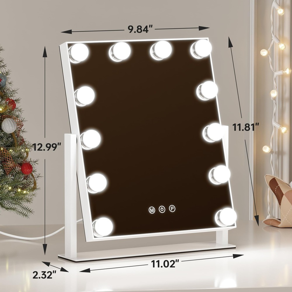 Vanity Mirror with Lights, 12 Bulbs Makeup Mirror with Smart Touch Control, 3...