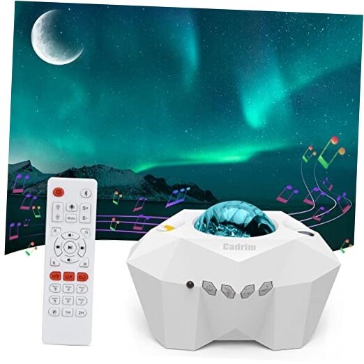 Star Projector with Bluetooth Speaker and Remote, Aurora Projector White