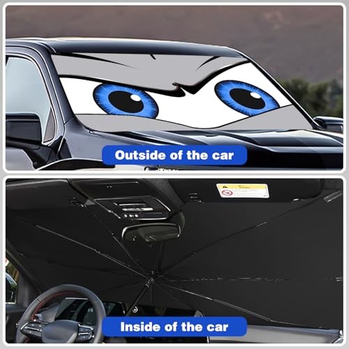 Upgraded Car Windshield Sun Shade Umbrella, Car Shade Front Windshield Sun Grey