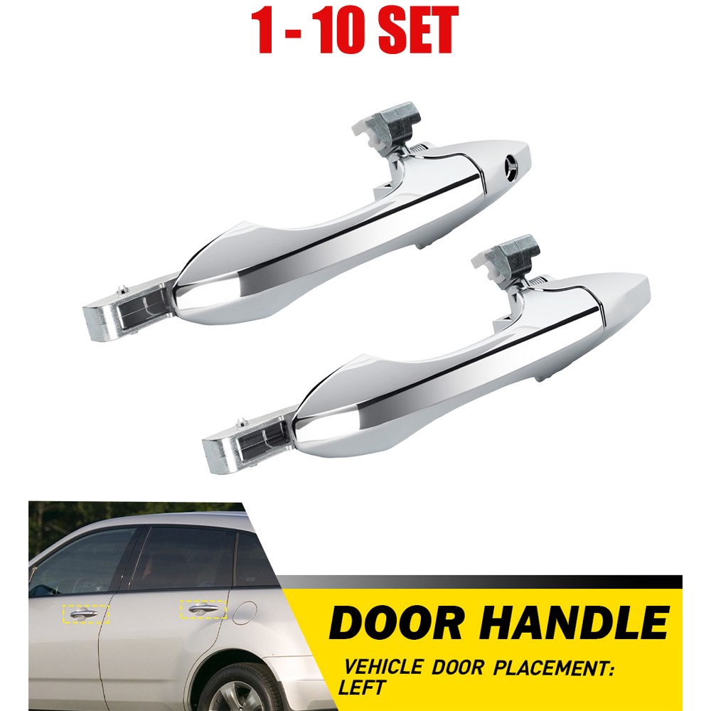Chrome ABS 2-20X Door Handle Outer Front+Rear for 2007-2013 Acura MDX Base Left