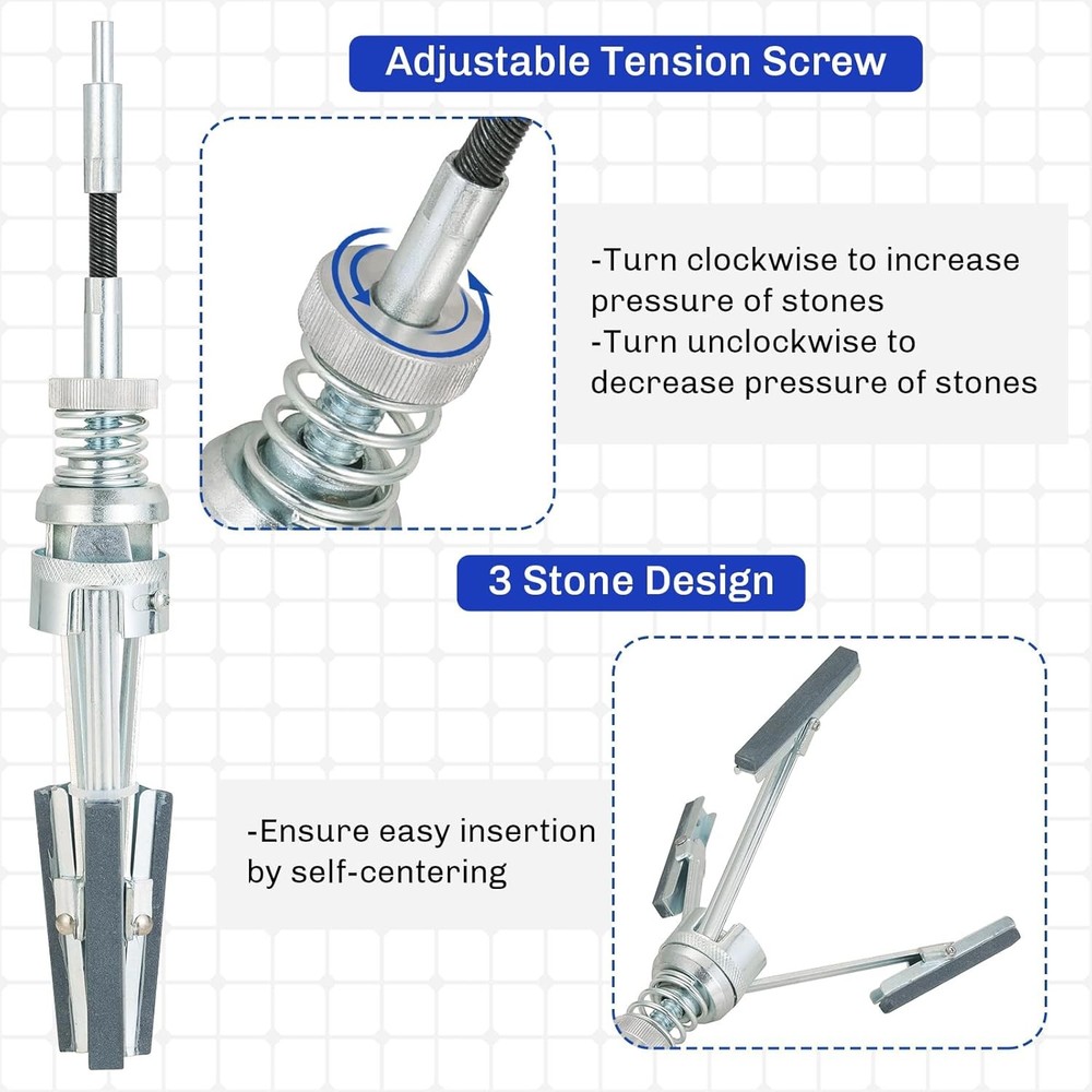 Engine Cylinder Hone Tool | 2" to 6-1/2" Diameter Adjustable Deglazer with Extra