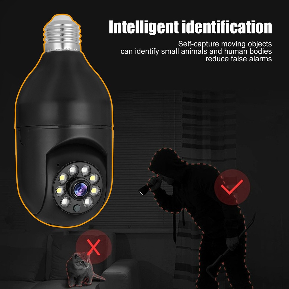 1080P HD Wireless E27 Bulb WiFi IP Camera Smart Security Camera 360° Panoramic