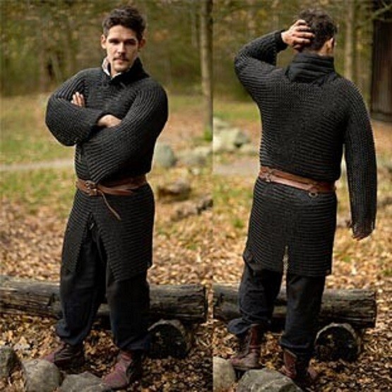 Round Riveted With Flat Warser Chainmail shirt 9 mm Medium Size Full sleeve Hube