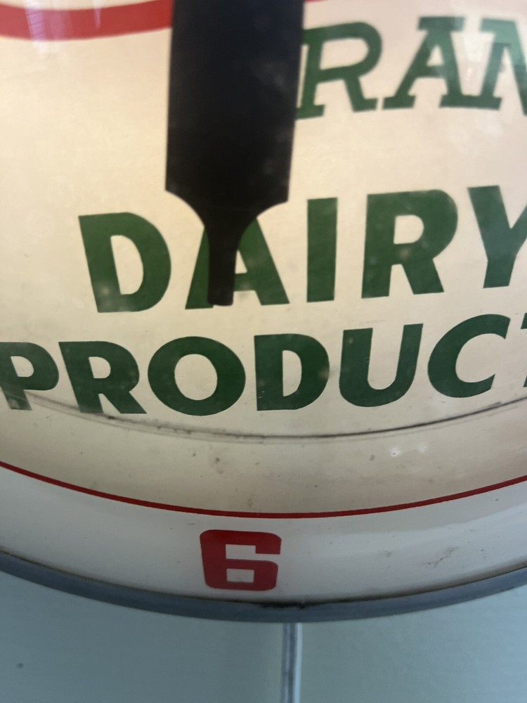 VINTAGE 1940 Double Bubble BRAND Lighted Clock CLOVER DAIRY ADVERTISEMENT