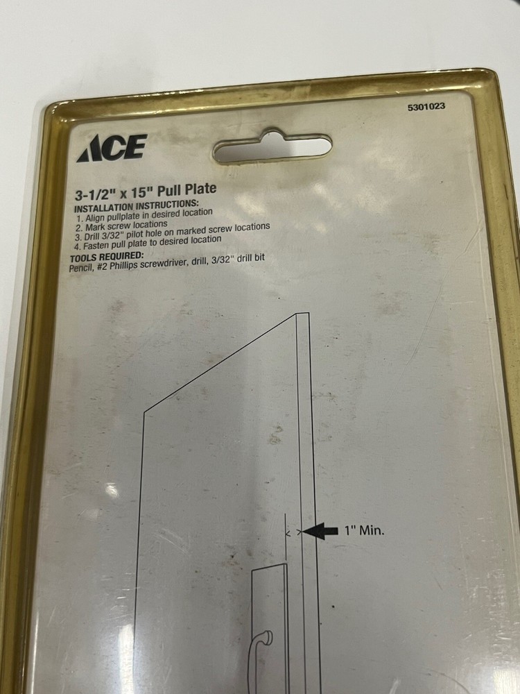 Solid Brass Door Pull Plate Handle 5301023 Ace Hardware 3-1/2" x 15"