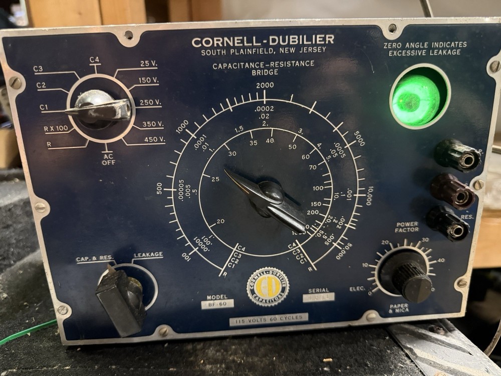 Canell–Dubilier BF60 Capacitance Resistance Bridge Ham Radios & Audio Powers On