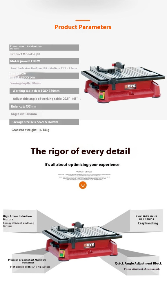 Tile Cutting Machine 220V Marble Angle Cutter Portable Tile Brick Stone