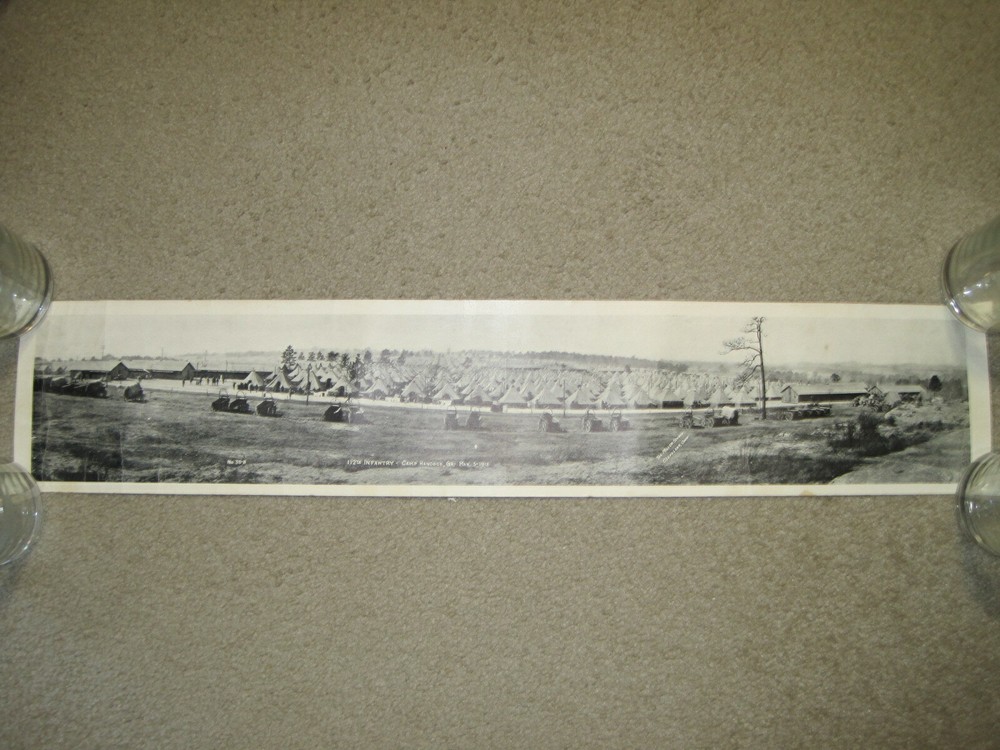 Antique & Original WW1 Panoramic 112th Infantry Camp Hancock, GA