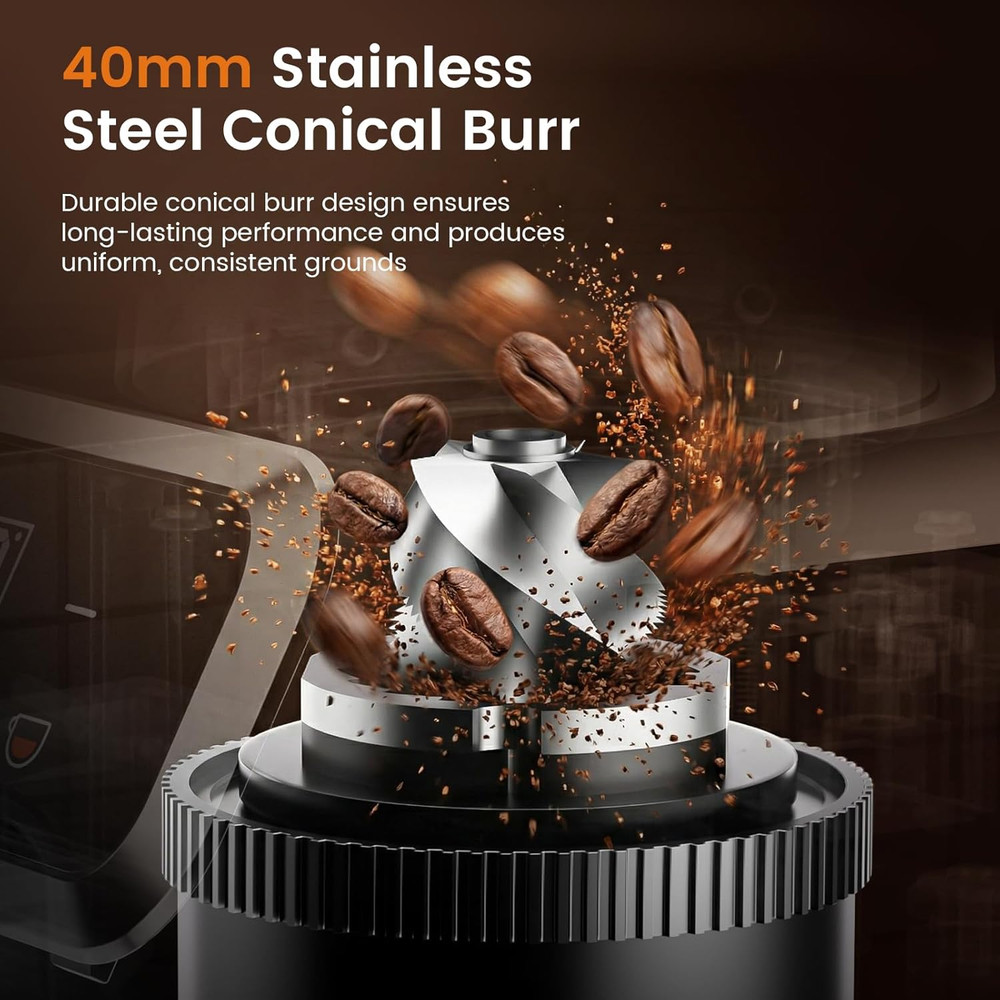 Electric Burr Coffee Grinder with 30 Settings & Touchscreen Control