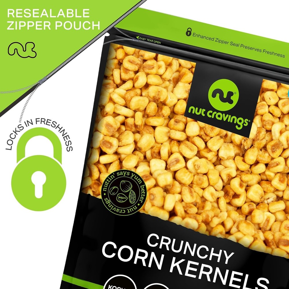 NUT CRAVINGS - Toasted Crunchy Corn Kernels - Original Flavor Roasted & Salted (