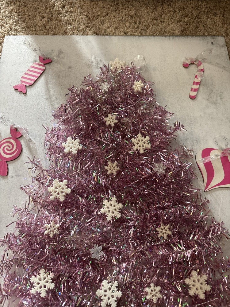 Christmas Door Hanger Pink Christmas Tree