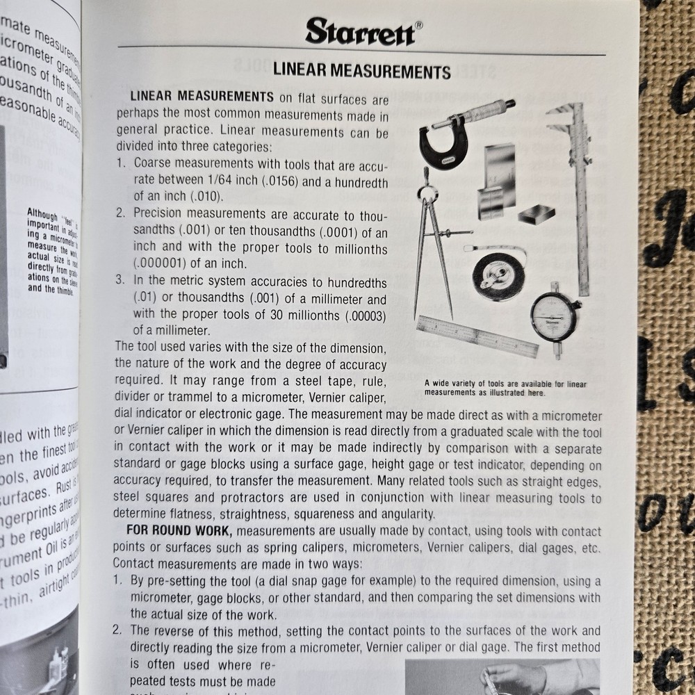 Starrett Tools & Rules For Precision Measuring Booklet Issue 7, 1997