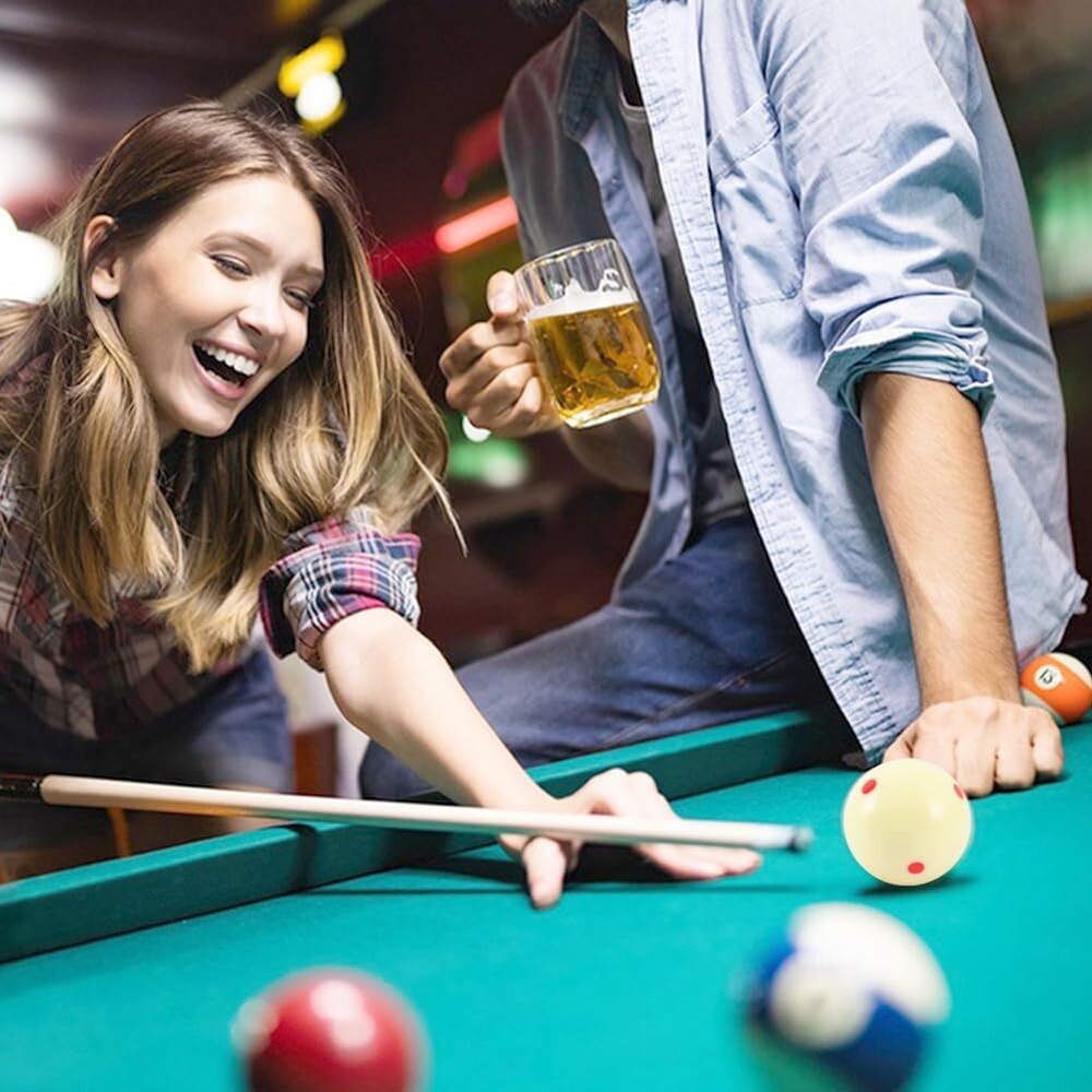 2Pcs Billiards Cue Ball Practice Training Professional Red+white