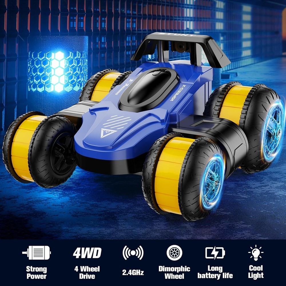 High Speed Drift Remote Control Stunt Deformation Car (Bright Blue)