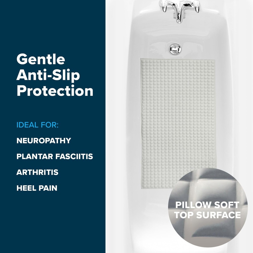 SlipX Solutions Extra Comfort Bathtub Mat Designed for Sensitive Feet, Cloud-Lik