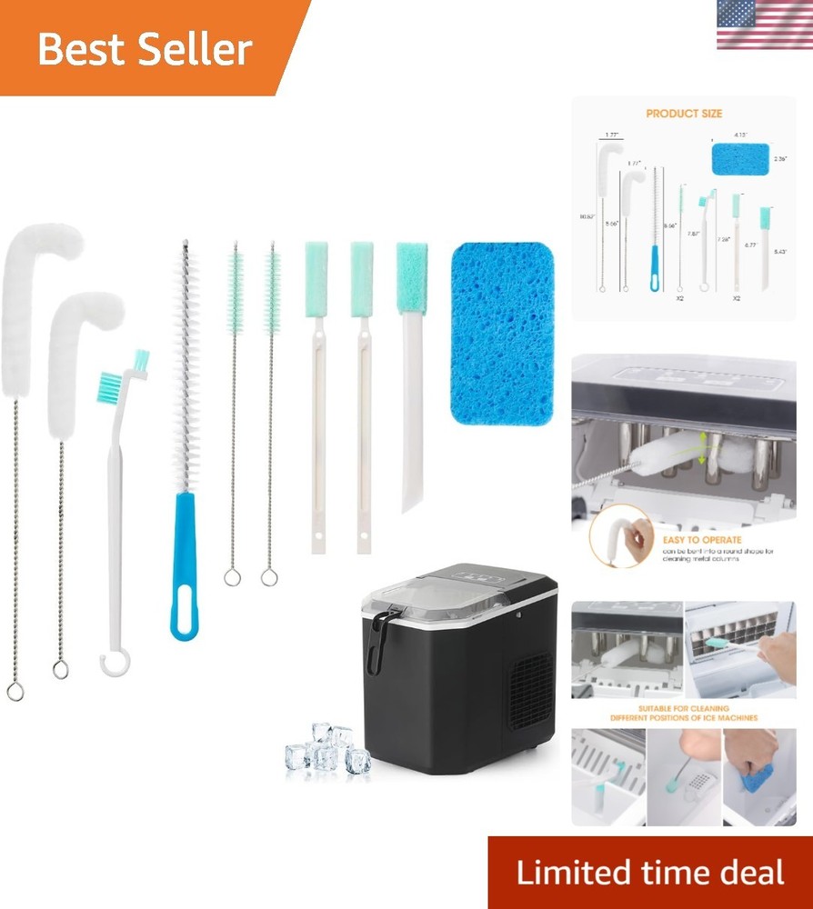 Versatile Ice Maker Cleaner Brush Set: 10 Tools for Deep Cleaning Solutions
