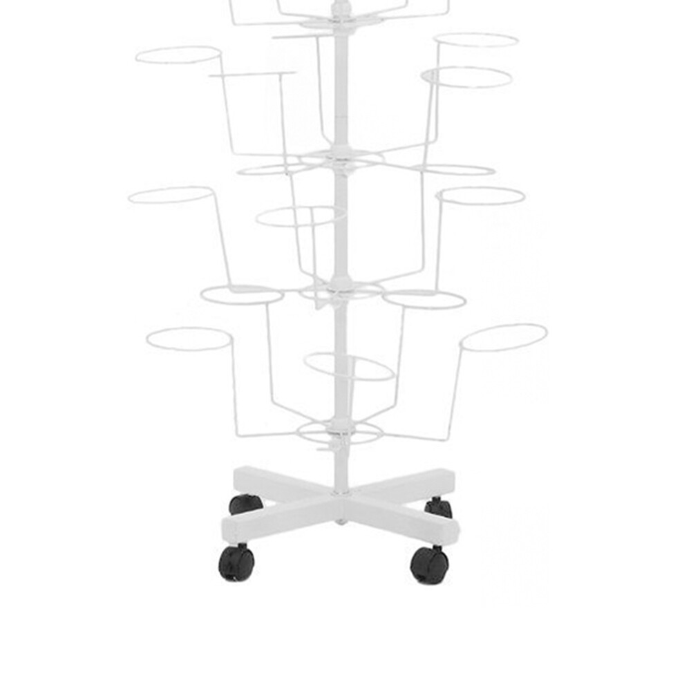 7 Tier Hat Rotating Display Rack White Hat Cap Display Retail Display Stand