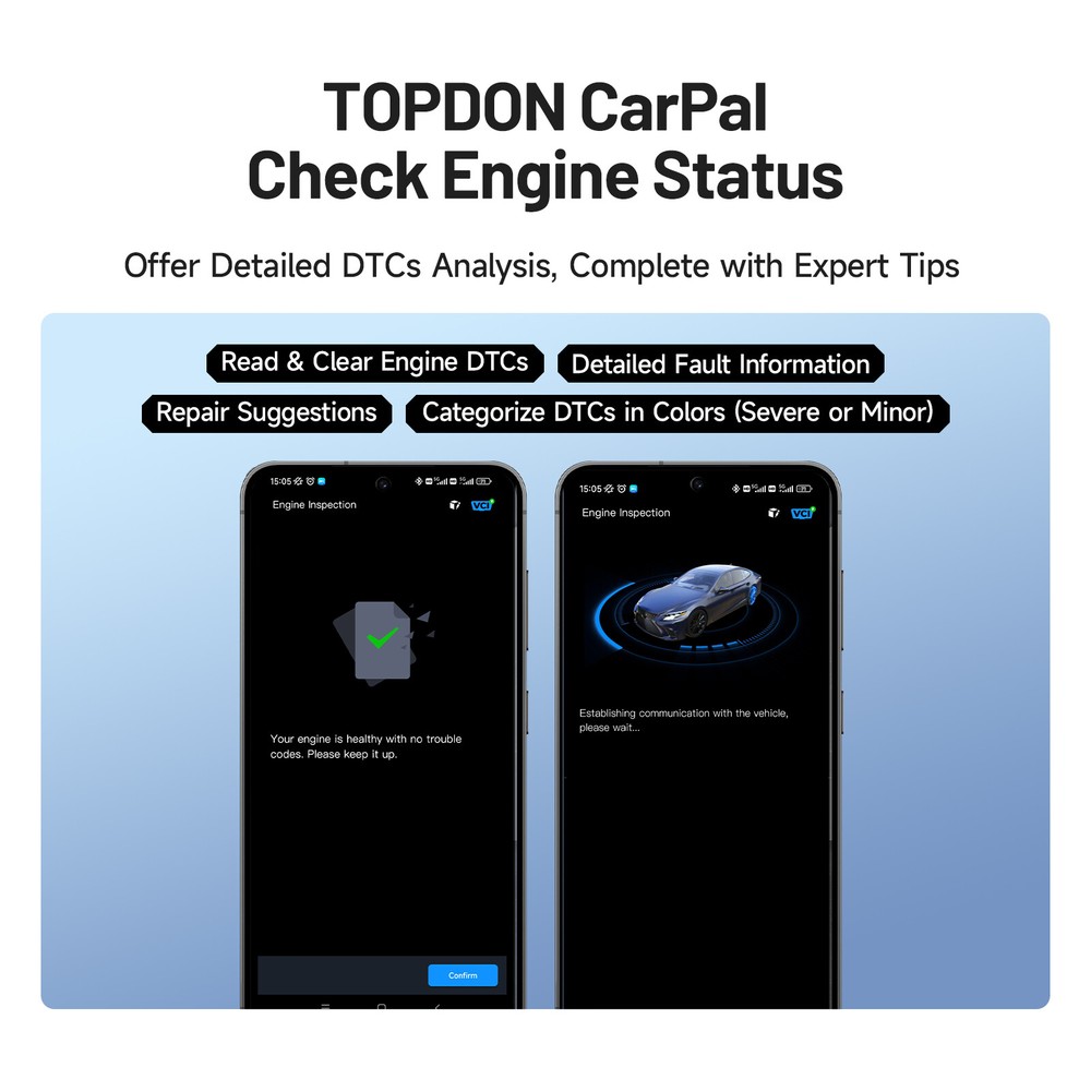 2025 TOPDON CarPal Car New Full System Bluetooth Code Reader Scanner Tool